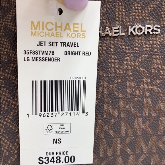 NWT Michael Kors Jet Set Travel Large Messenger crossbody Brown Bag - Picture 7 of 8